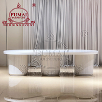 Salle de banquet, meubles d'hôtel, table de mariage en fer blanc avec dessus en MDF