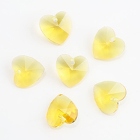 Zhubi 14mm amour coeur perles de verre diverses perles de cristal colorées pour la fabrication de bijoux Transparent Multi couleurs pendentif lustre
