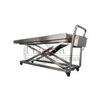 Système hydraulique électrique en acier inoxydable 201 de style américain Poussoir de corps mortuaire 250KGS Capacité de charge Chariot mortuaire