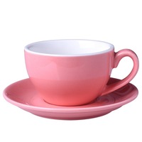 Ensemble tasse et soucoupe en porcelaine céramique pour latte art, café et expresso, capacité 220 ml, sans BPA, écologique