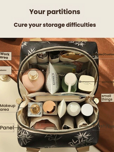 Nouvelle conception de trousse de toilette portable écologique en PU, imperméable, pour voyage, avec fermeture éclair, organiseur de maquillage multi-couches - Product Image 4