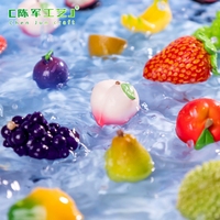 Microlandscape realistische fruitmodellen, aardbeien, durians, simulatievoedsel, doe-het-zelf taarten, bakdecoraties, accessoires, mini-p.