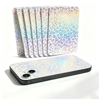 Pegatinas Transparentes con Diseño de Leopardo para la Parte Trasera del Teléfono Móvil, Película Protectora Brillante para Máquina de Corte y Plotter