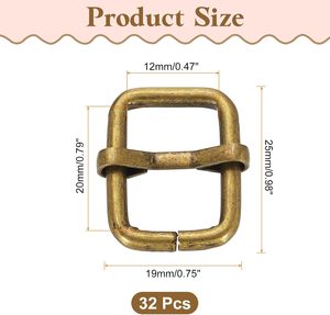 Metal <b>Roller</b> Buckle Adjustable Tri Glides Slide Buckles Strap Belt Keeper With Movable Bar For <b>Bag</b> Purse Making - Product Image 2