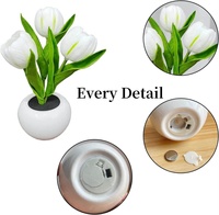 Lampe à tulipe Led pour décoration intérieure, veilleuse pour Pot de fleur, lampe de Table d'ambiance pour cadeau