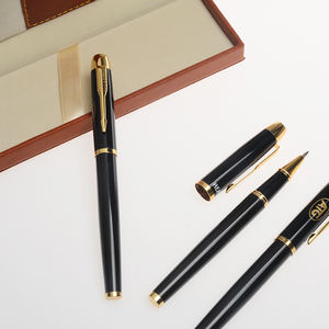 Stylo à bille personnalisé, à bille, rechargeable, de luxe, à encre Gel, en métal noir, de haute qualité, 10 pièces - Product Image 5