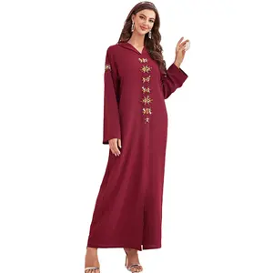 새로운 도착 패션 카프탄 원피스 아바야 두바이 여성 에스닉 프린트 카디건 겸손한 의류 이슬람 원피스 eid abaya
