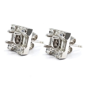 Boucles d'oreilles clous tendance pour femme, plaqué or massif 18 carats, diamant taille brillant, pour mariage, fête et cadeau - Product Image 1