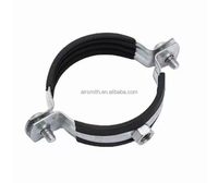 Collier de serrage industriel M8 réglable en acier galvanisé avec revêtement en caoutchouc pour tuyau de suspension fendu, pour support de conduit d'air