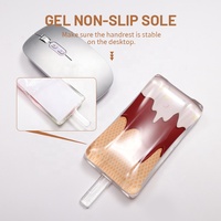Repose-poignet Sanxing en forme de bloc, transparent, effet crème glacée, gel personnalisé, résistant à l'eau, 154,4x65mm, tapis de souris gaming pour la maison