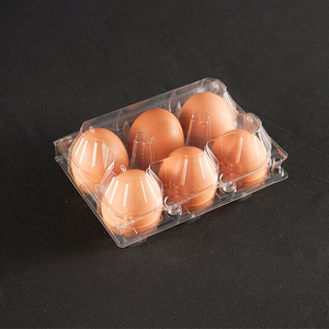 Plateaux d'emballage jetables en <span class=keywords><strong>plastique</strong></span> pour œufs, 6 trous, en Carton, transparents pour animaux de compagnie - Product Image 2