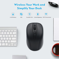 Souris d'ordinateur noire clavier souris de jeu USB sans fil souris optique de pilote d'ordinateur portable