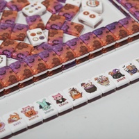 Jeu de Mahjong Américain Premium d'Halloween, 160 Pions en Acrylique à Motifs Horribles et Cartoon, avec Joker, Jeu de Société Festif Idéal pour un Cadeau
