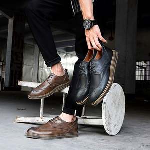 Chaussures Derby Brogue Haut de Gamme en Cuir Pleine Fleur pour Hommes, Imperméables, Respirantes, à Lacets, Imprimées au Laser, Semelle Souple en Caoutchouc, Idéales pour le Bureau et la Carrière - Product Image 4