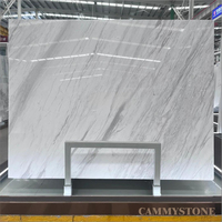 Dalle de marbre blanc naturel italien Volakas Cammy Stone, imperméable, écologique, moderne, pour comptoir de cuisine, salle de bain, escalier, sol