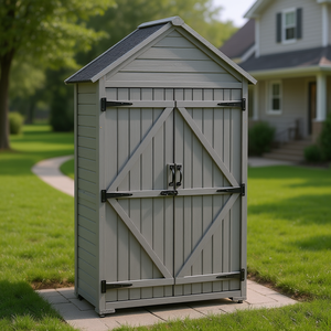 DB Outdoor <b>Garden</b> <b>Storage</b> Shed Farmhouse Design Wood 39.56x22.04 Inch With Shelves Latch Outdoor <b>Tool</b> Cabinet - Product Image 2