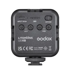Godox LED6Bi LED וידאו אור מיני למלא אור 3200-6500K מגנטי ספיחה 3 קר נעל Mounts עבור Vlog צילום