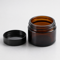 Ventes en gros de pots cosmétiques en verre ambré avec couvercles en aluminium, contenants de soin de la peau protecteurs contre la lumière, 5g-150g