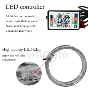 Anneau lumineux LED CQL <span class=keywords><strong>Angel</strong></span> Eye pour lentille de projecteur Bi-LED de 3 pouces, modification de phare de voiture - Product Image 2