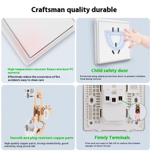 Prise murale ABS type 86 à cinq trous avec USB et chargeur de téléphone portable, courant intelligent 10A - Product Image 1