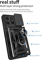 Coque de téléphone à fenêtre coulissante pour Tecno Camon 40 30 Pro 4G 5G avec anneau métallique, béquille et protection de l'appareil photo