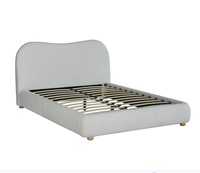Cadre de lit en contreplaqué rembourré en tissu bouclé, best-seller UKFR, mobilier de chambre à coucher populaire, taille double