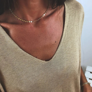 ROXI Nouveau Collier Disque en Argent Sterling 925 Simple et Extrêmement Léger, Chaîne Ras du Cou pour Clavicule - Product Image 5