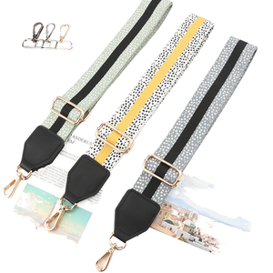Luxe classique rayure bandoulière guitare sangle 3.8 cm large réglable tissu ceinture rouge vert bleu noir-sac à main sac à bandoulière sangles - Product Image 4