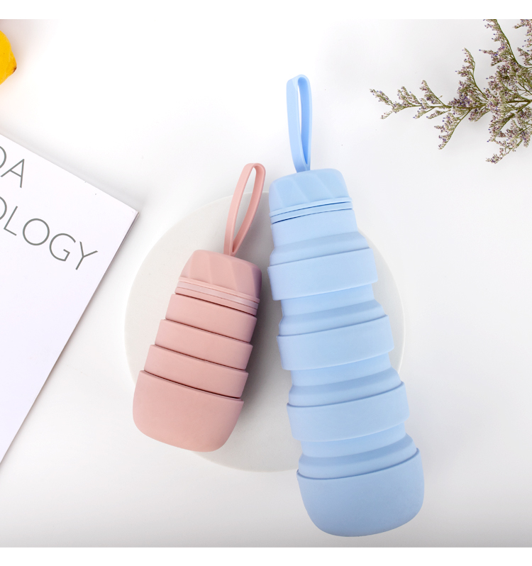 Спортивная силиконовая портативная складная бутылка для воды, 18 унций, 550 мл, не содержит Бисфенол А, силиконовая Герметичная Бутылка Для Воды для женщин, мужчин, детей