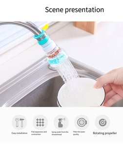 Adaptateur <span class=keywords><strong>de</strong></span> buse <span class=keywords><strong>de</strong></span> robinet <span class=keywords><strong>de</strong></span> douche en plastique durable universel 360 Rotation économiseur d'eau - Product Image 2