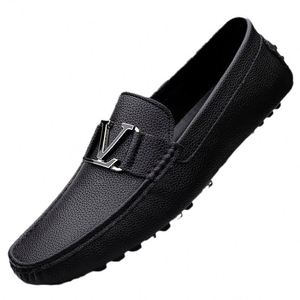 Mocasines de Cuero Genuino de Alta Gama para Hombre, Transpirables, Antideslizantes, con Plantilla Suave, Estilo Casual, para Primavera - Product Image 3