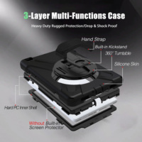 Coque de protection robuste en cuir, résistante aux chocs, étui avec sangle pour la main et sangle d'épaule, pour Samsung Galaxy Tab A de 8 pouces T290/T295