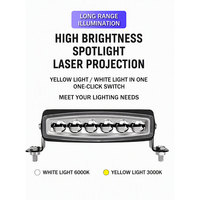 Phare de calandre LED 6 perles bicolore blanc 6000K jaune 3000K, barre lumineuse tout-terrain pour SUV 4x4 camion