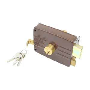ISEO Serrure de porte à cylindre double haute sécurité 120 mm en <span class=keywords><strong>laiton</strong></span> pour porte en bois, pêne dormant 9710 - Product Image 1