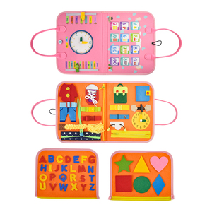 Tablero ocupado de fieltro Montessori para niños, <span class=keywords><strong>libro</strong></span> de tablero sensorial educativo para niños pequeños, <span class=keywords><strong>libro</strong></span> ocupado de fieltro para bebés - Product Image 5