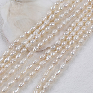 Promotion Perles d'eau douce blanches 5-6mm, forme naturelle semi-finie, pour perles Xiaomi, perles à enfiler, vente en gros Zhuji - Product Image 4