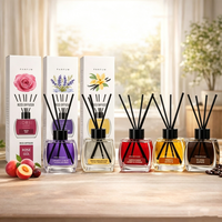 Diffuseurs à bâtonnets de luxe pour la maison, marque privée, 120 ml, écologiques, sans alcool, longue durée, en bouteille de verre
