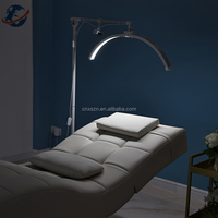 Table de massage de salon de luxe en cuir PU à base rectangulaire, moderne, en forme de S, électrique, à 3 moteurs, hauteur réglable, lit incurvé pour sourcils