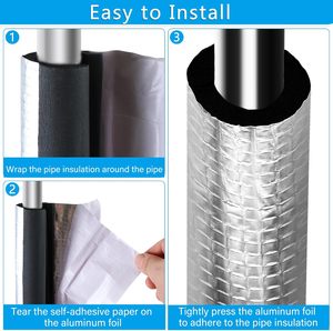 Self Adhesive Insulation Foam <strong>Wrap</strong> Widely Customized Aluminum Foil <strong>Pipe</strong> Covers Winter Spigot Water Heater <strong>Pipes</strong> Freeze - Product Image 3