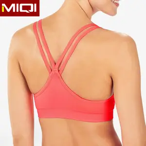 Grosir Kompresi Memakai Mode Polyester Spandex Olahraga Bra Top Merek Wanita Sexy Bra