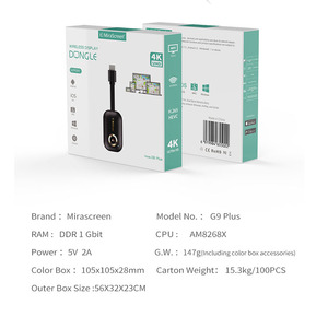 Mirascreen G9 Plus 2.4 Gam 5 Gam 4K Không Dây HDMI Android Tv Stick Miracast Airplay Receiver <span class=keywords><strong>Wifi</strong></span> Dongle Gương Màn Hình Streamer <span class=keywords><strong>Cast</strong></span> - Product Image 6