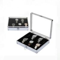 DOER Z105 Boîte de rangement pour montres et bijoux, organisateur de présentation personnalisable à 6/10/24 emplacements, étui transparent pour montres