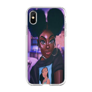 Diseño personalizado de moda negro chica contraportada accesorios de la caja del teléfono para <span class=keywords><strong>iPhone</strong></span> XS 11 12 13 14 Pro Max TPU suave <span class=keywords><strong>funda</strong></span> de dibujos animados - Product Image 3