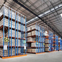 Système de rayonnage modulaire détachable à double profondeur pour entrepôt industriel, optimisation de l'espace, stockage empilé de marchandises sur palettes