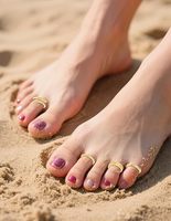 Lot de 12 anneaux de pied ajustables avec fleurs de marguerite, serpent, nœud d'amour et CZ, pour l'été hawaïen et la plage