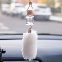 Diffuseur de parfum pour voiture en verre, flacon vide de 7 ml avec couvercle en bois, en stock