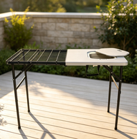 Nouvelle table de chasse pliable en plastique HDPE avec évier pour pique-nique et fêtes en plein air