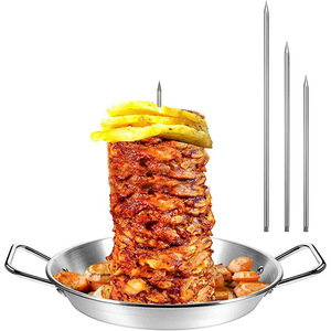 Utung Vertical Skewer Grill Stainless Steel Upright Screw Pan With 3 Detachable Rods For Home Cooking - Product Image 1