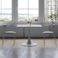Italienisches Quadratisches Gesintertes Stein-Esstisch-Set Moderner Empfangs- und Verhandlungstisch für Kleine Wohnzimmer