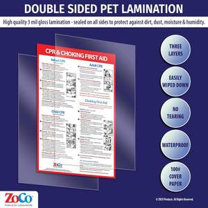 Affiche de premiers secours en cas d'étouffement 12 x 18 pouces. Panneau de premiers secours laminé pour nourrissons, enfants et adultes, pour les écoles, les infirmières, les bureaux, les lieux de travail - Product Image 4